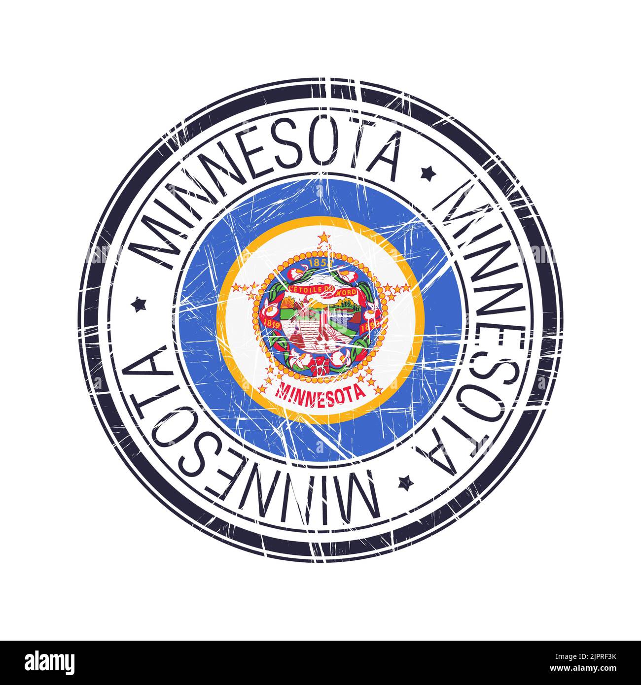 Great state of Minnesota postal rubber stamp, vector object over white background Stock Photo