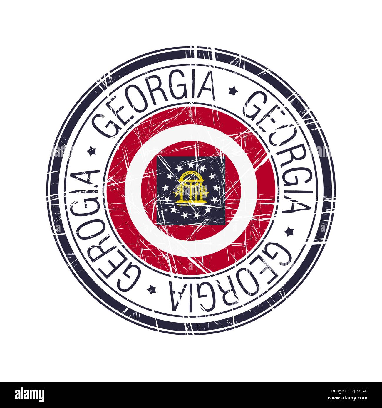 Great state of postal rubber stamp, vector object over white