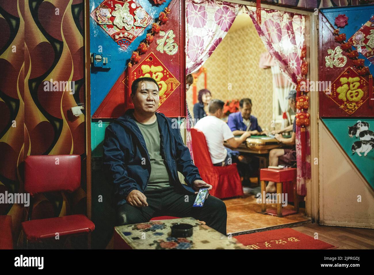 Chang Liu, operator of the Hong Kong restaurant and brothel, Nouadhibou, Mauritania Stock Photo