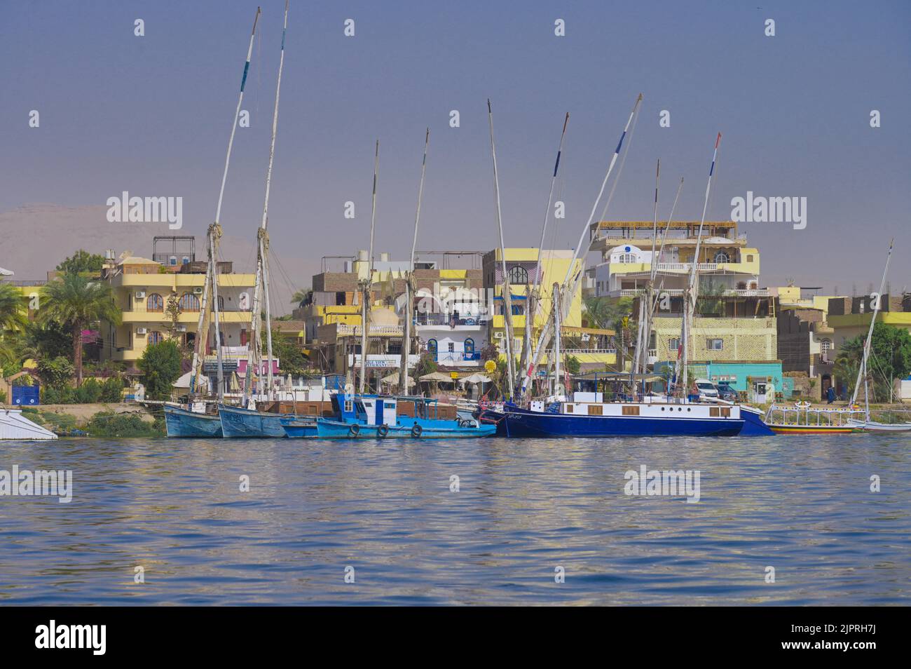 Sailing ships on the Nile near Luxor, Egypt Stock Photo Alamy