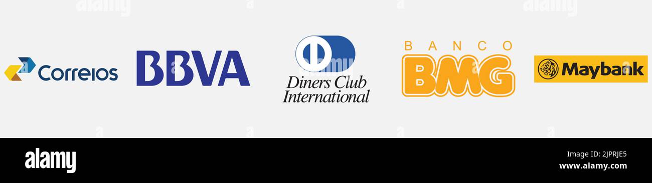 Correios logo, Diners Club International logo, BBVA logo, Banco BMG ...