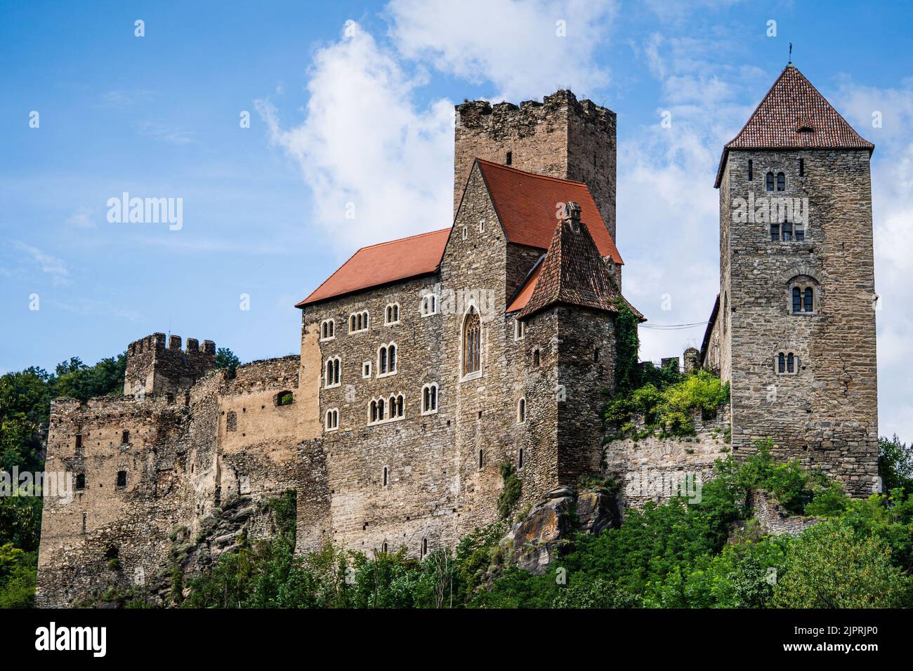 Closeup of medieval Burg Hardegg castle in Austrias smallest town Hardegg. Stock Photo