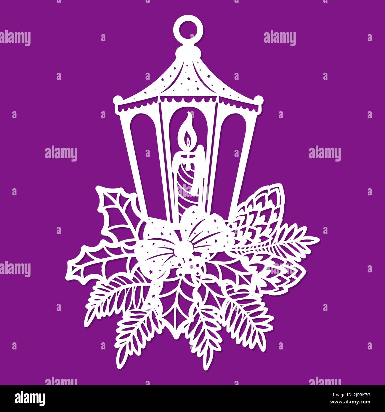 Template for laser cutting. Christmas lantern with a candle. Vector Stock Vector Image & Art Alamy