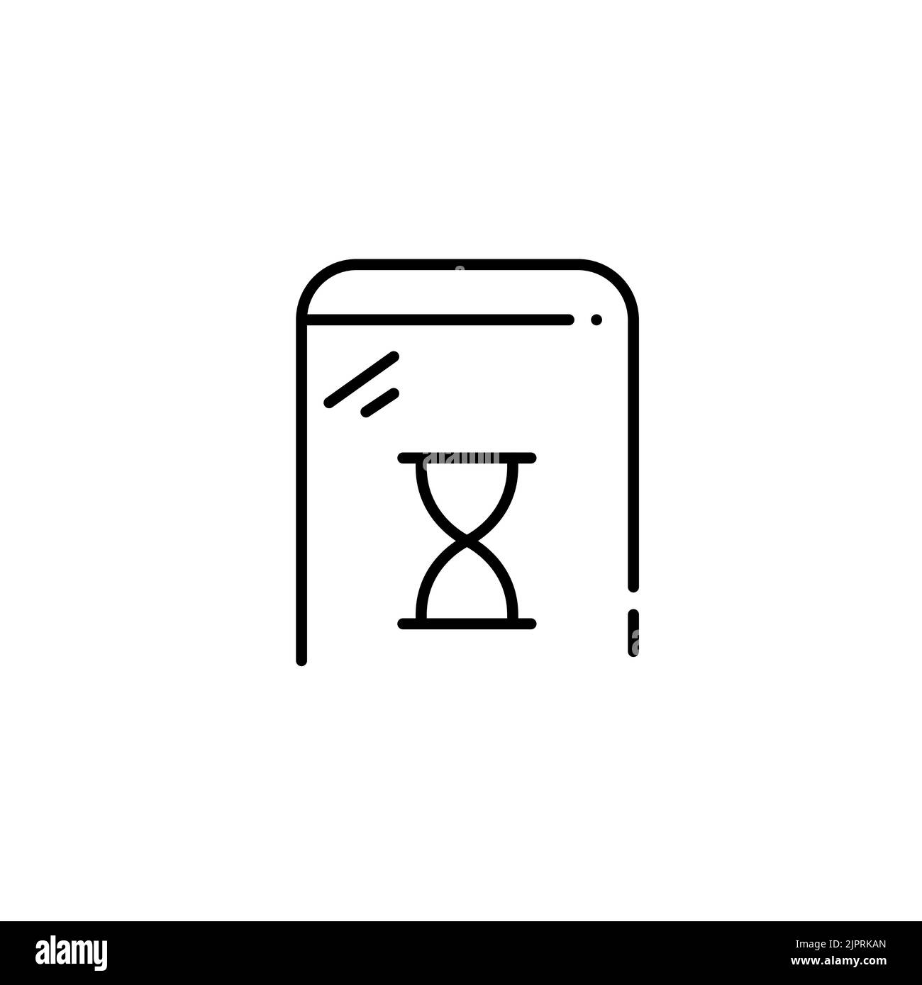 Smartphone screen time limit icon. Pixel perfect, editable stroke ...