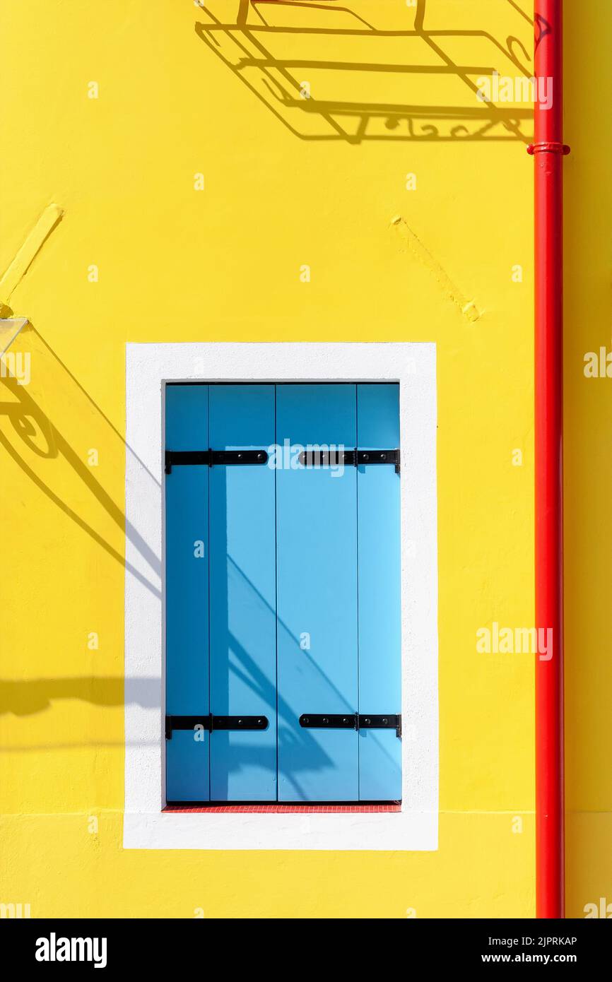 Abstract colorful window on the island of Burano Venice Italy Stock Photo
