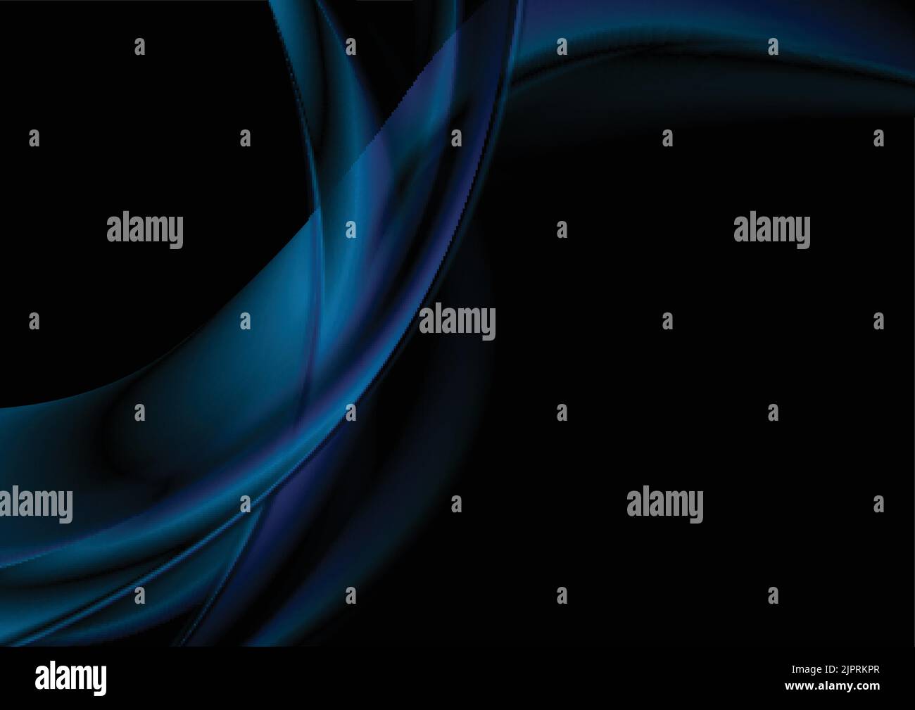 Abstract smooth blue waves on black background. Vector design Stock ...