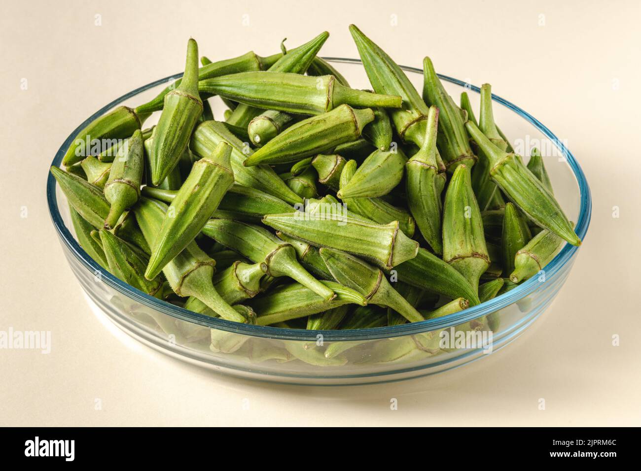 Fresh raw okra in a glass bowl. Healthy eating concept Stock Photo Alamy