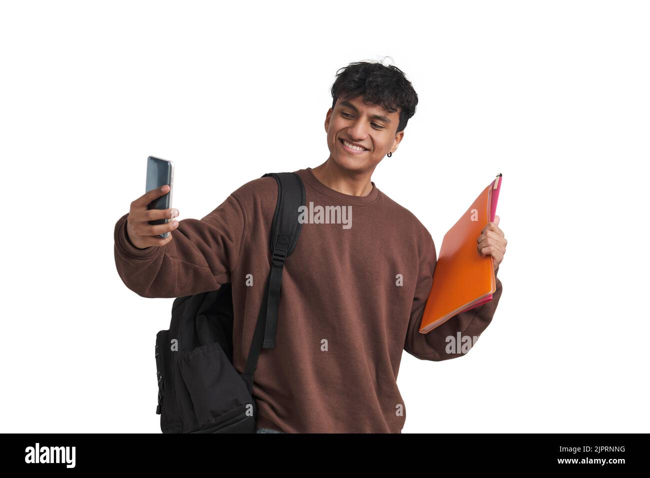 Young college student selfie hi-res stock photography and images - Alamy