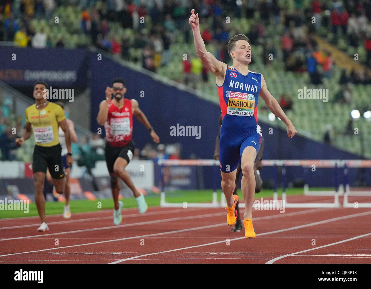 Men 400 Meter Racing Munich, Germany. 19th Aug, 2022. Athletics: European Championships ...