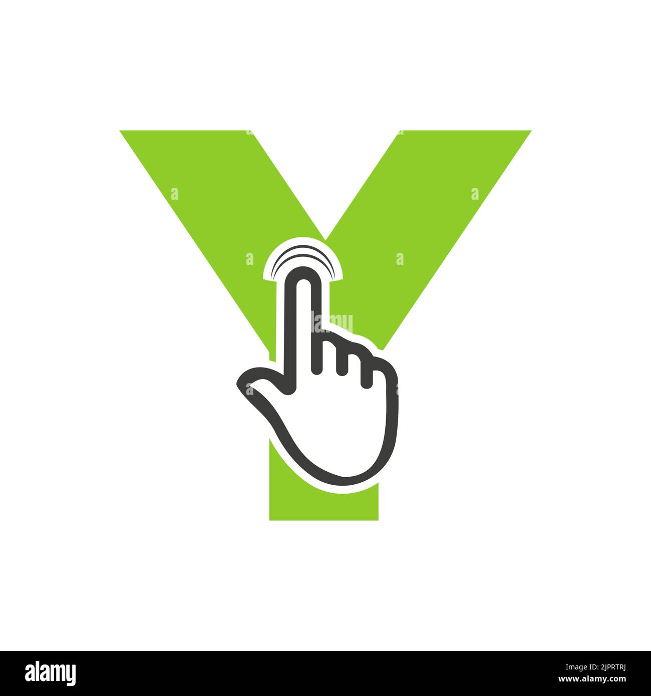 Letter Y Finger Click Logo Vector Template Concept For Technology ...