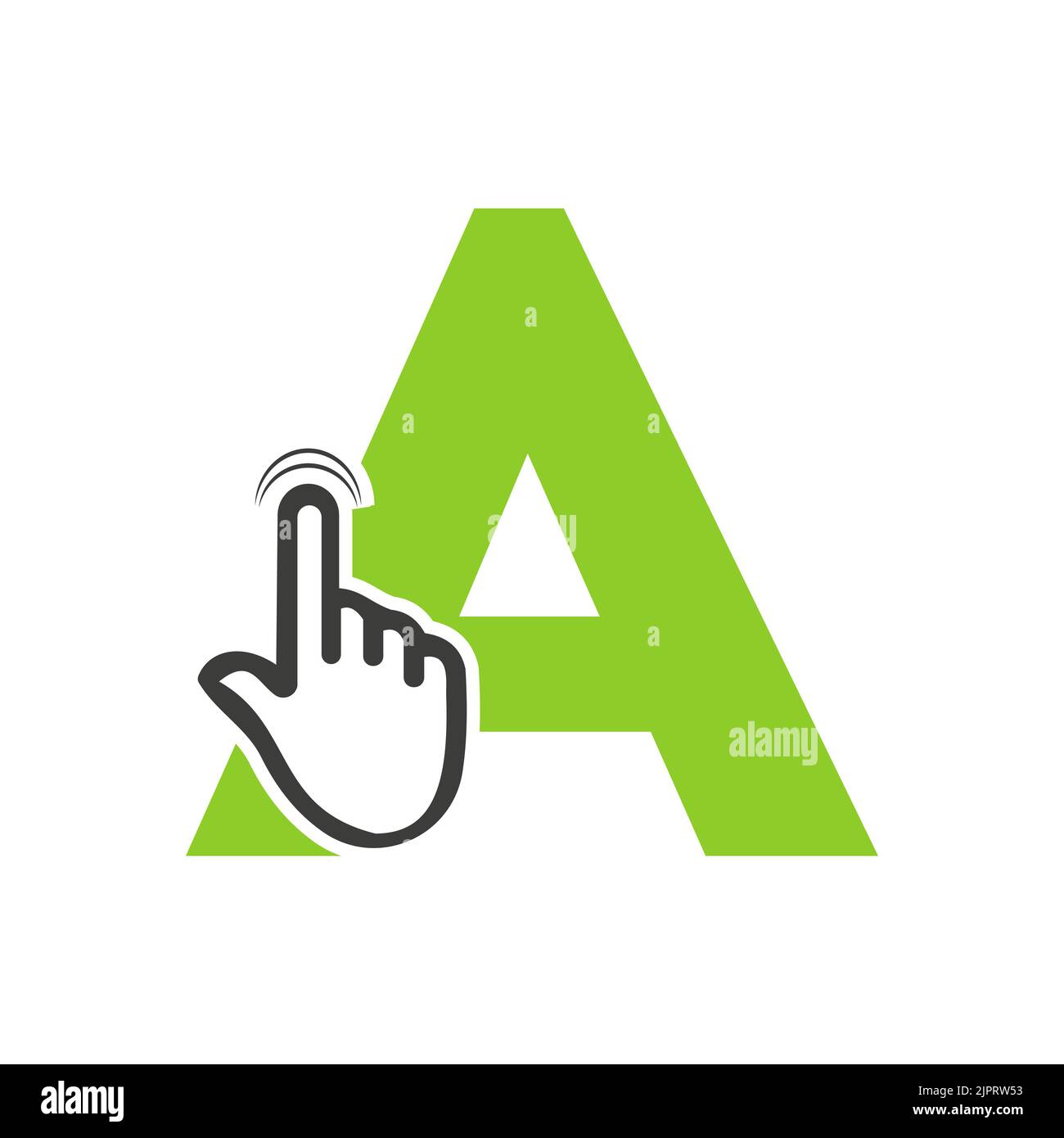 Letter A Finger Click Logo Vector Template Concept For Technology ...