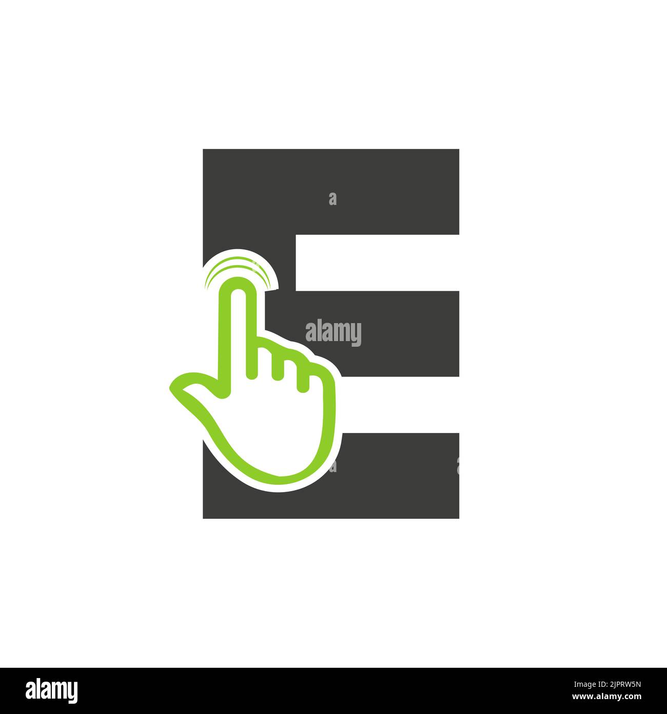 Letter E Finger Click Logo Vector Template Concept For Technology ...