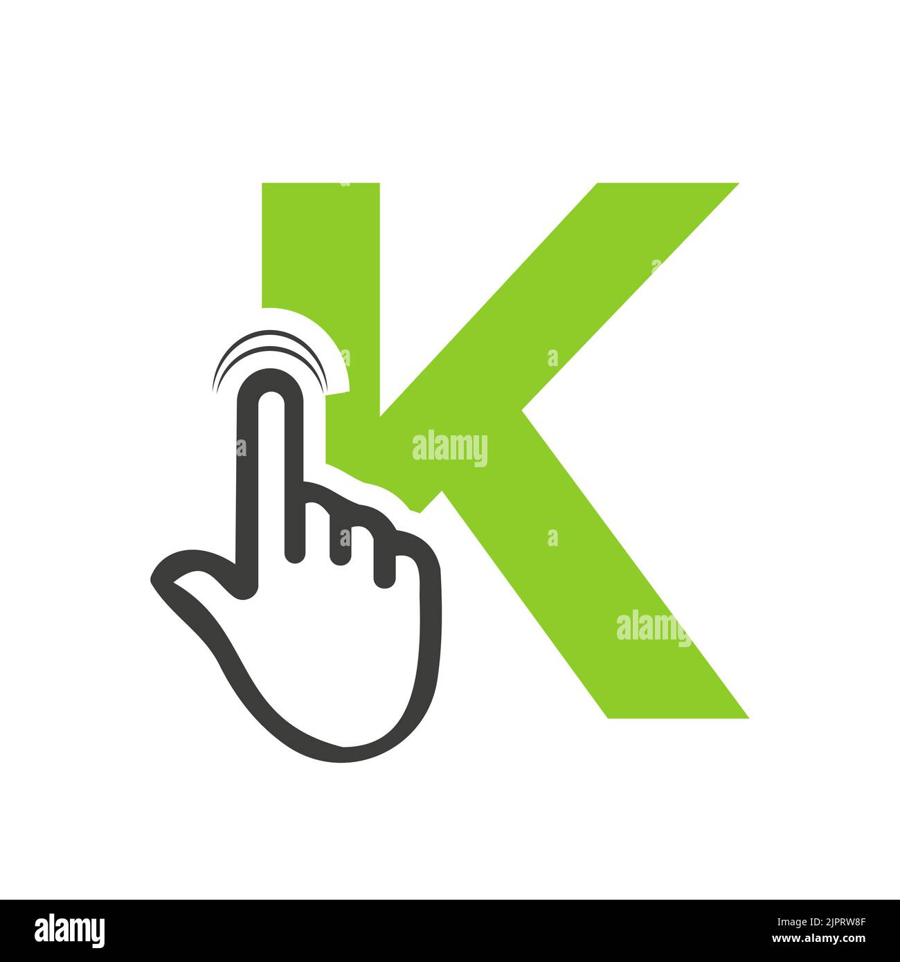 Letter K Finger Click Logo Vector Template Concept For Technology ...