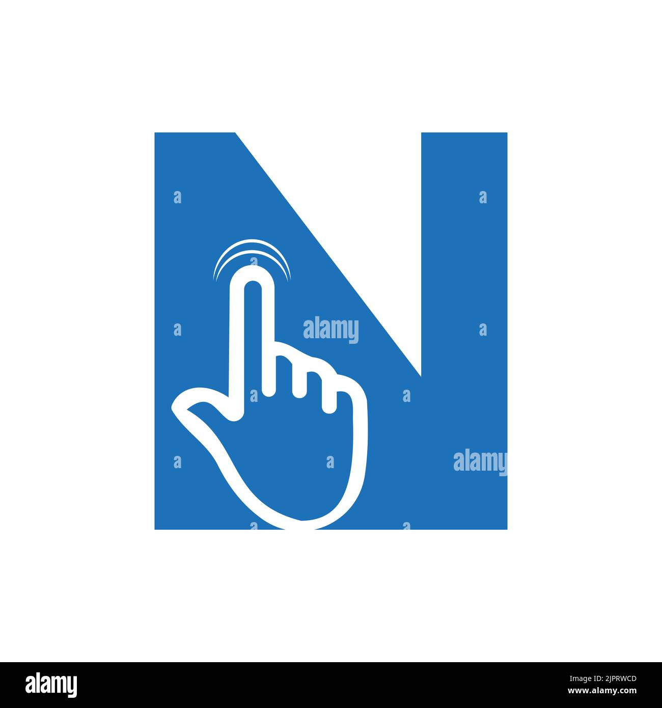 Letter N Finger Click Logo Vector Template Concept For Technology ...