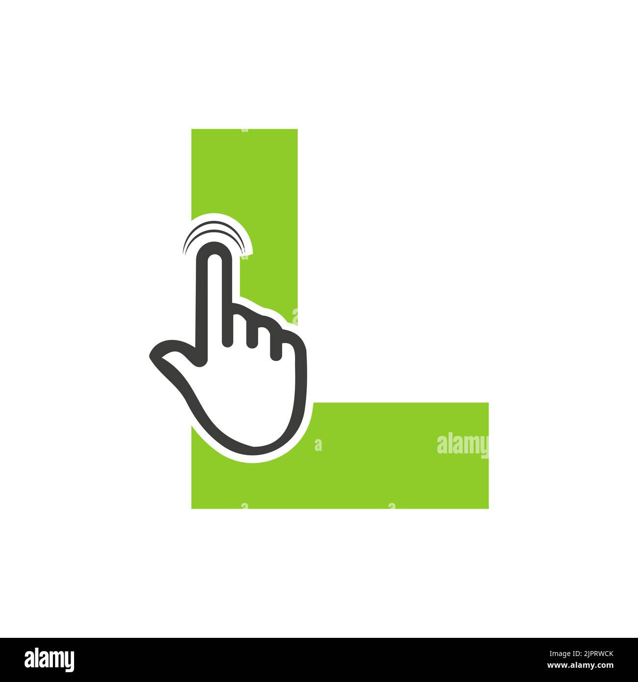 Letter L Finger Click Logo Vector Template Concept For Technology ...