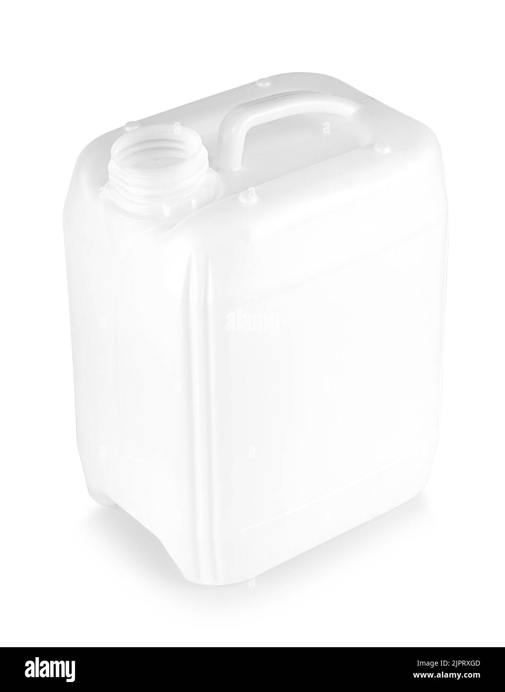 The White Plastic canister isolated on white background Stock Photo Alamy