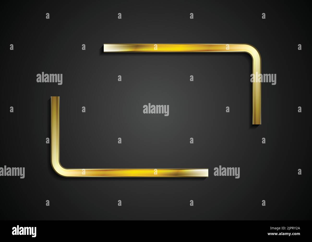 Quote blank speech bubble abstract rectangle golden design. Vector background Stock Vector
