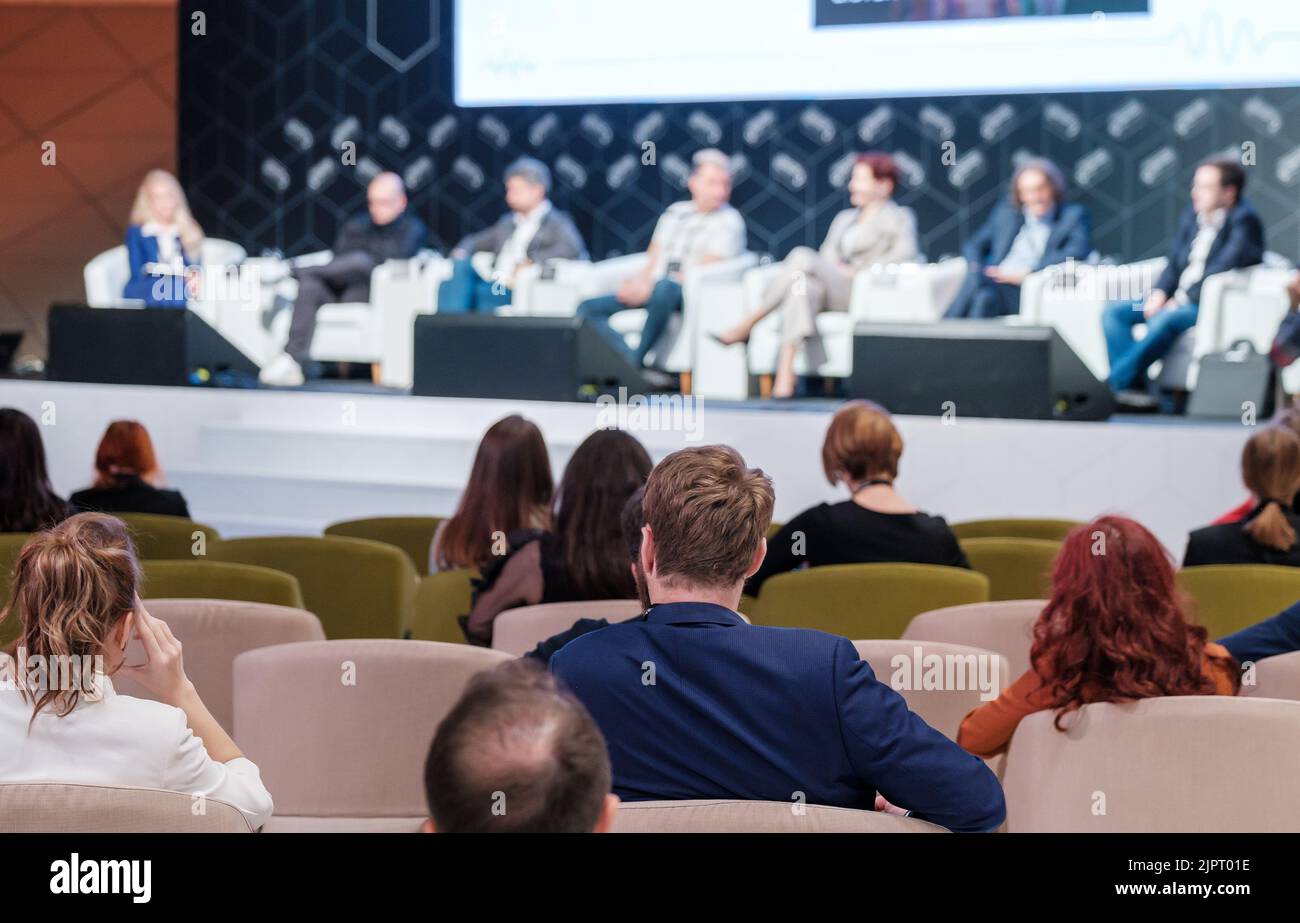 People In Conference Group of people participating in business seminar in conference hall ...