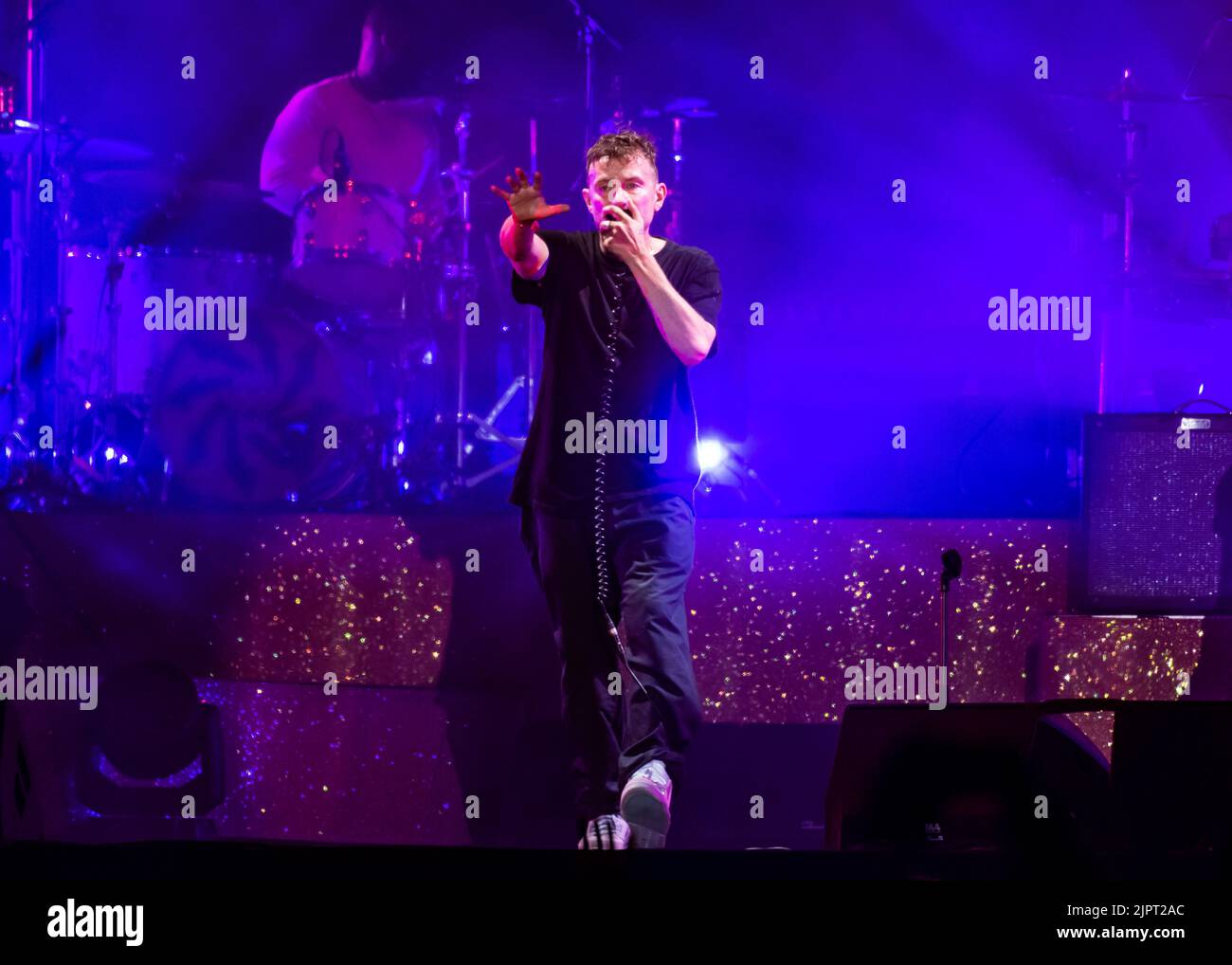 London, UK, Friday, 19th August 2022. Damon Albarn from Gorillaz performs live on stage as part of the All Points East Festival, Victoria Park, London.  Credit: DavidJensen / Empics Entertainment / Alamy Live News Stock Photo
