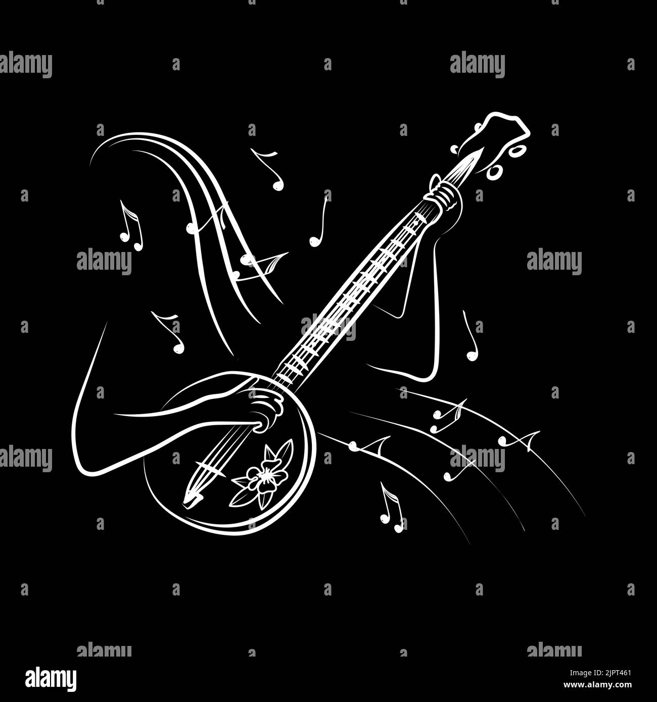 An indian music instrument with music notes Stock Vector Images Alamy