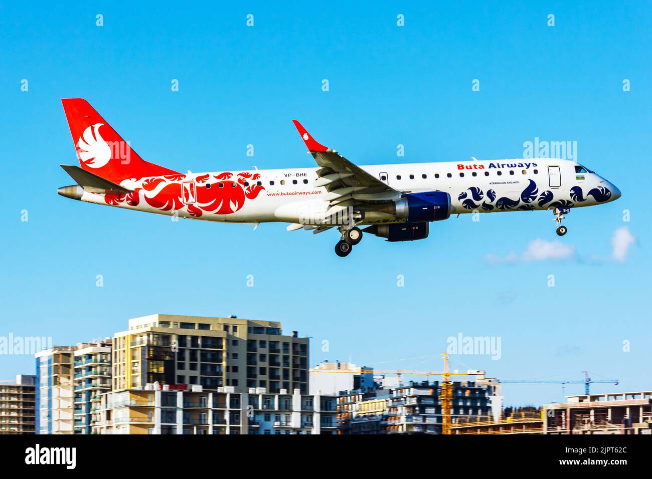 Airplane landing at Batumi International Airport Stock Photo Alamy
