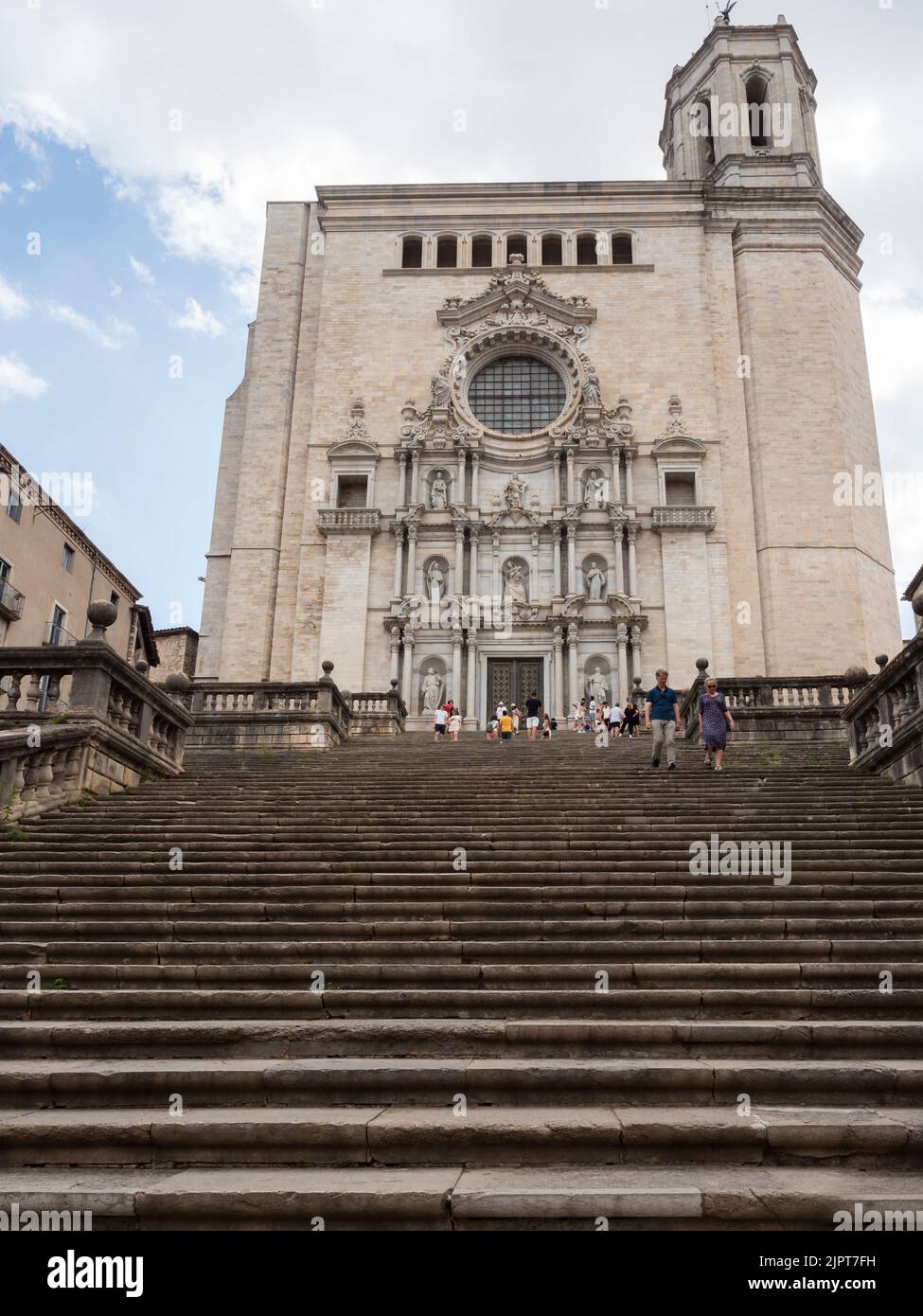 Girona, Spain - 26 June 2022: Entrance to the the ancient cathedral of Girona (Catalunia/Spain) Stock Photo
