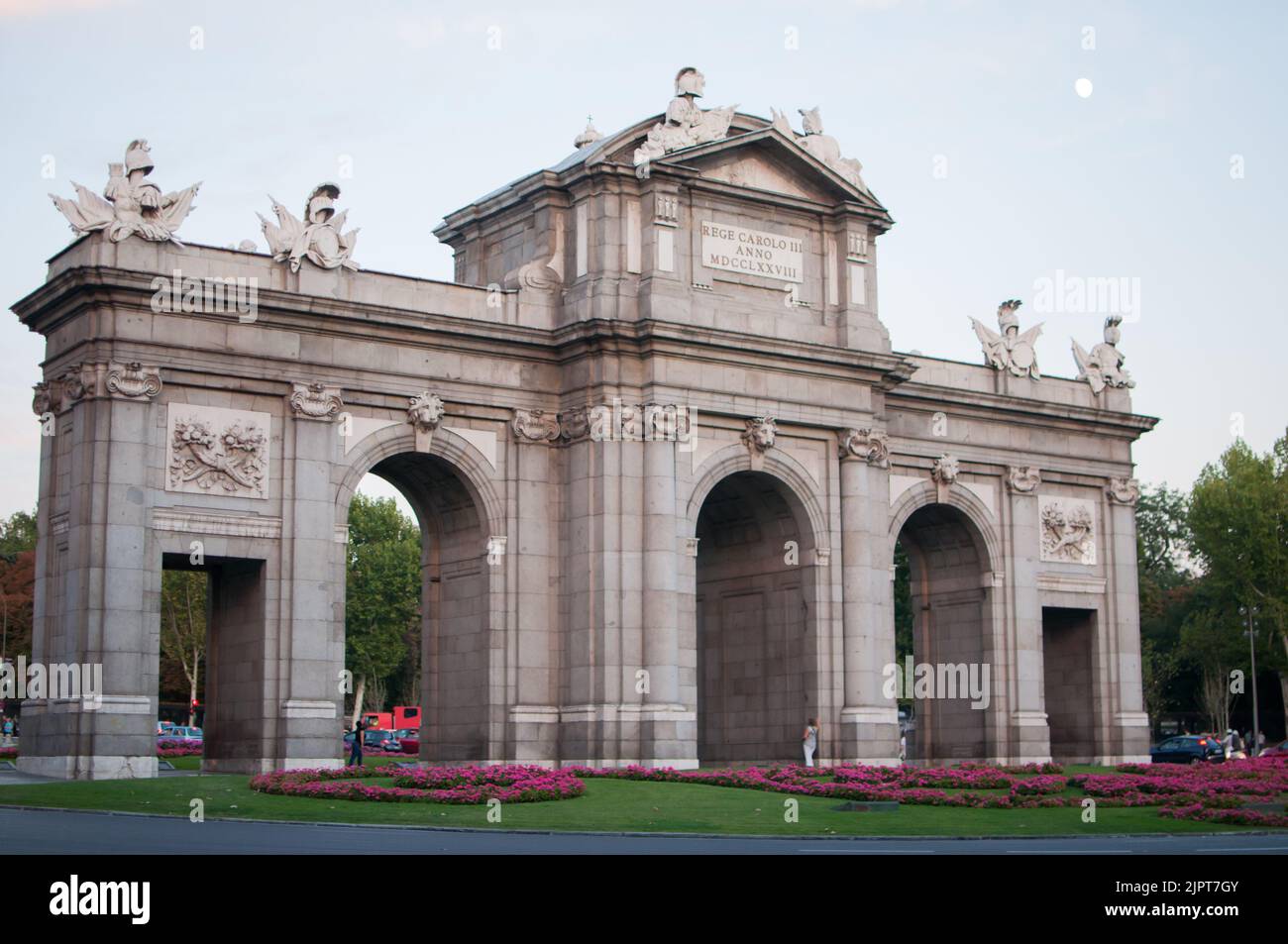 The view of Puerta de Alcala in the Plaza de la Independencia in Madrid, Spain. Stock Photo