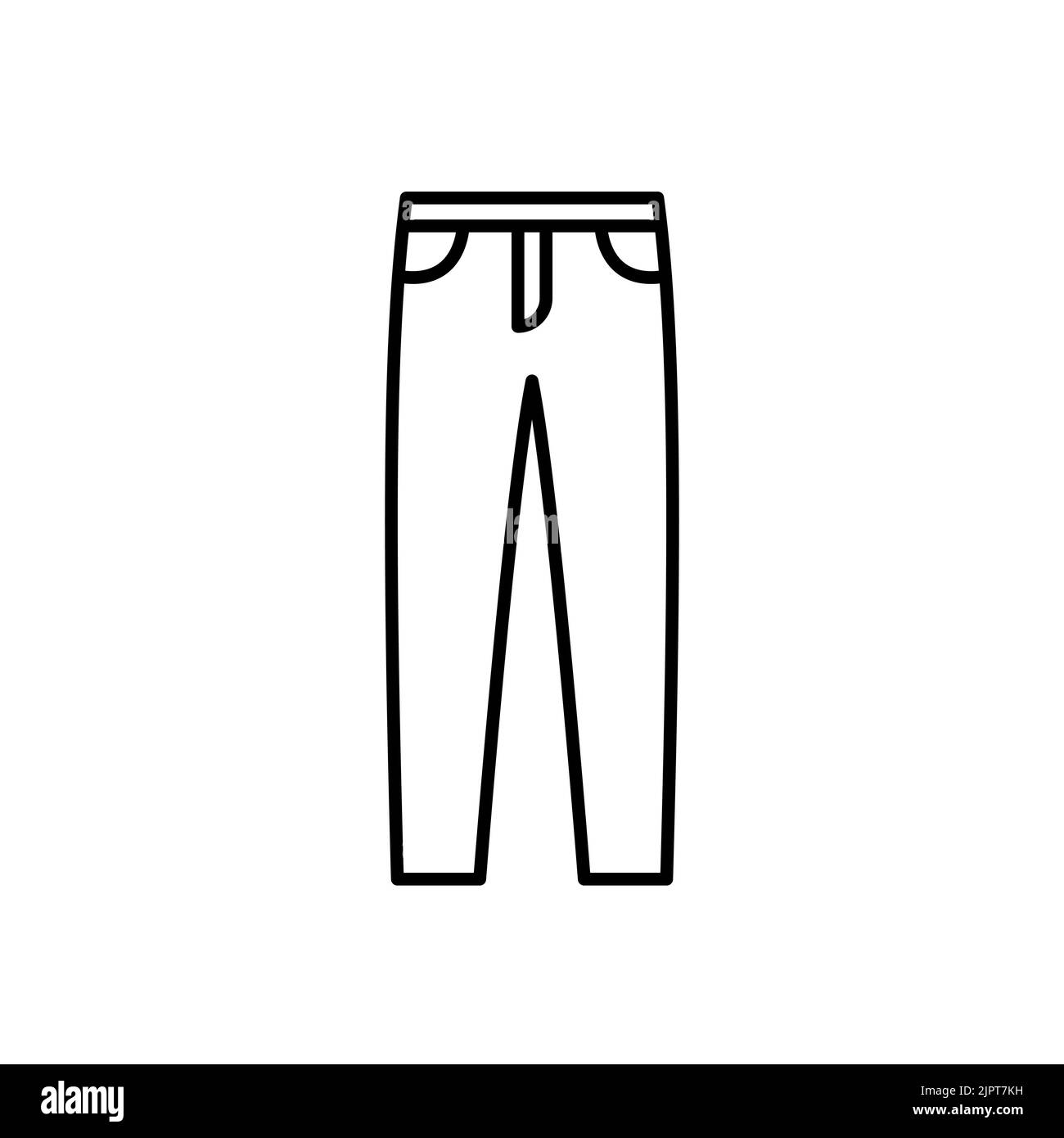 Mens trousers outline template vector icon. EPS 10. Basic clothing men symbol... Men and boy pants.. Front view clothin. Isolated on white background. Stock Photo