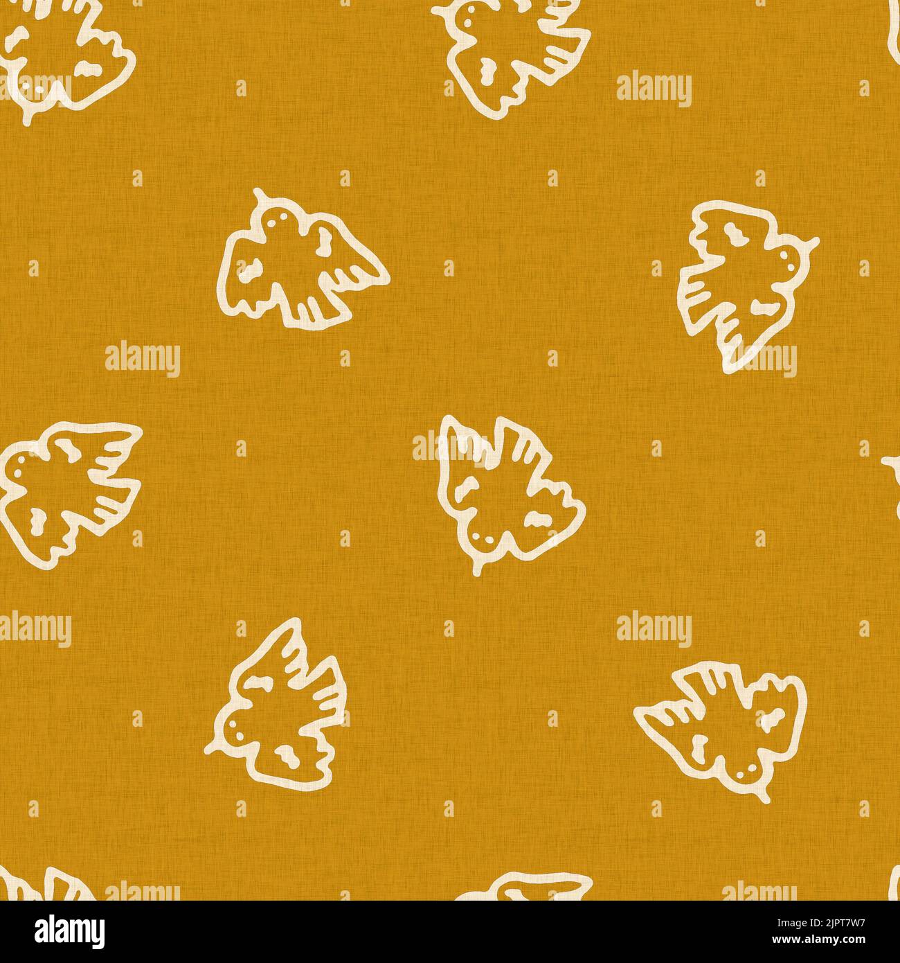Gender neutral bird in sky seamless raster background. Simple whimsical ...