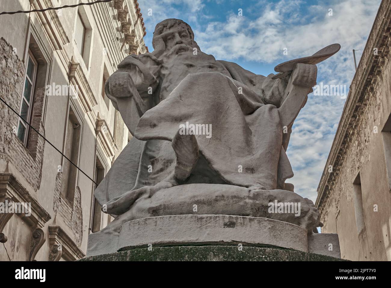FIGUERES, SPAIN - FEBRUARY 27, 2022:, Statue of Jean-Louis meissonier outside Salvador Dali theater museum in figueres,Spain. Stock Photo