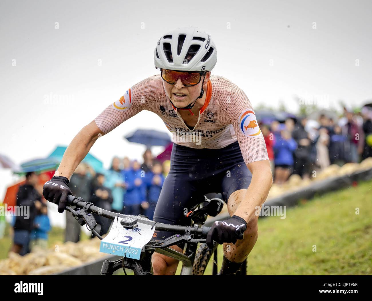 MUNCHEN - Anne Terpstra in action during the European Women's Mountain Bike  Championship on the tenth day of the Multi-European Championship. The  German city of Munich will host a combined European Championship
