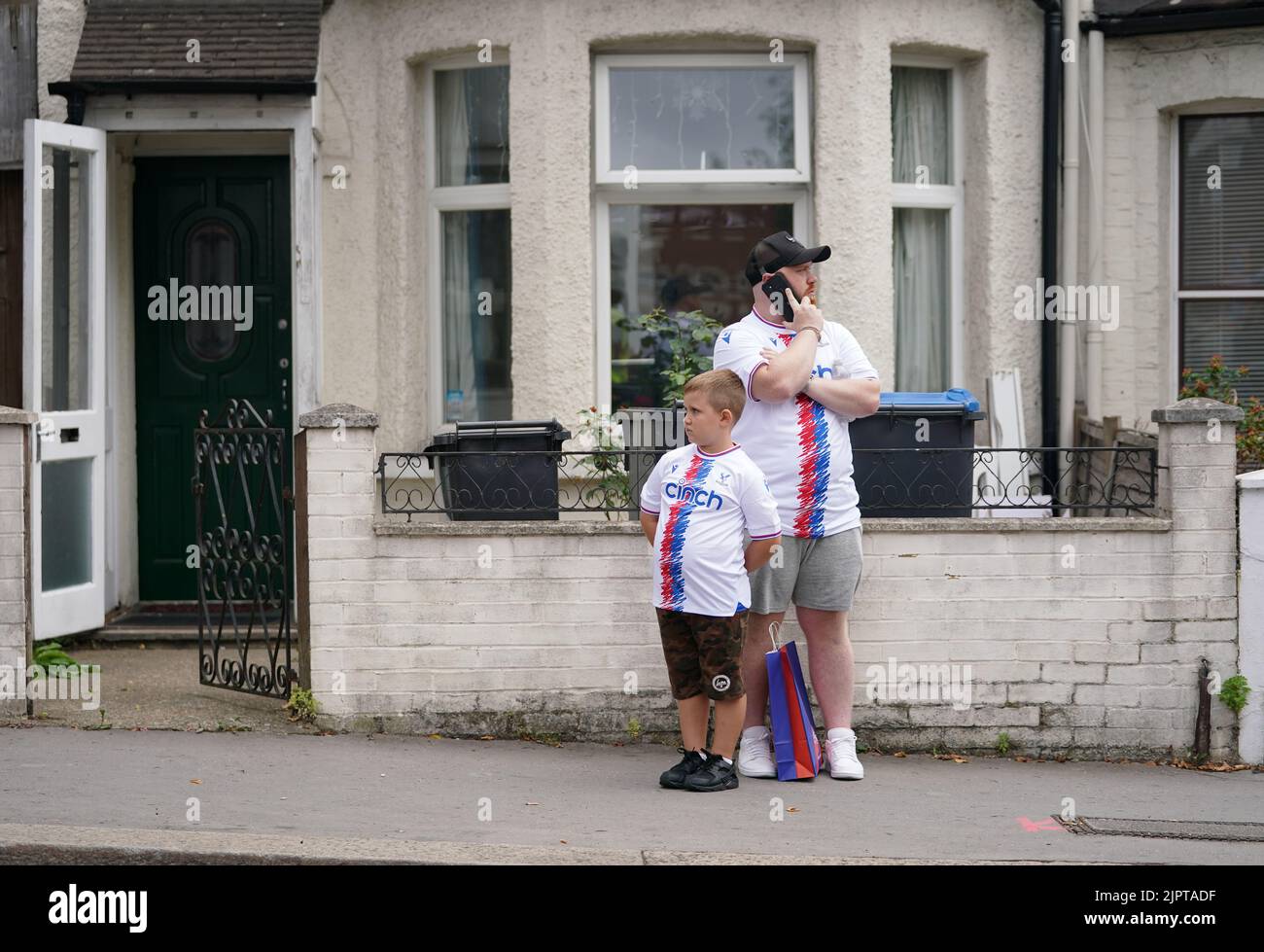 Crystal Palace fans ahead of the Premier League match at Selhurst Park, London. Picture date: Saturday August 20, 2022. Stock Photo