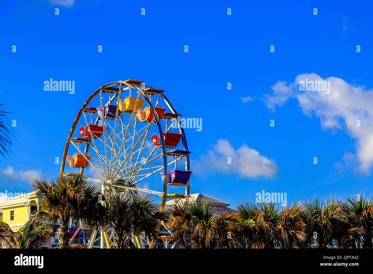 Colorful ferris wheel at a beach carnival at Deerfield Beach, FL Stock