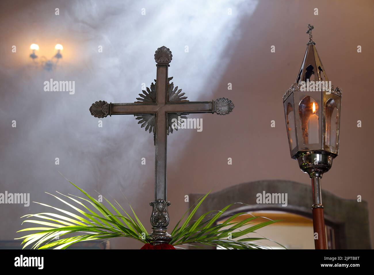 Holy Week. Traditional Catholic celebration Palm Sunday. Christian faith. Religious symbol Stock 