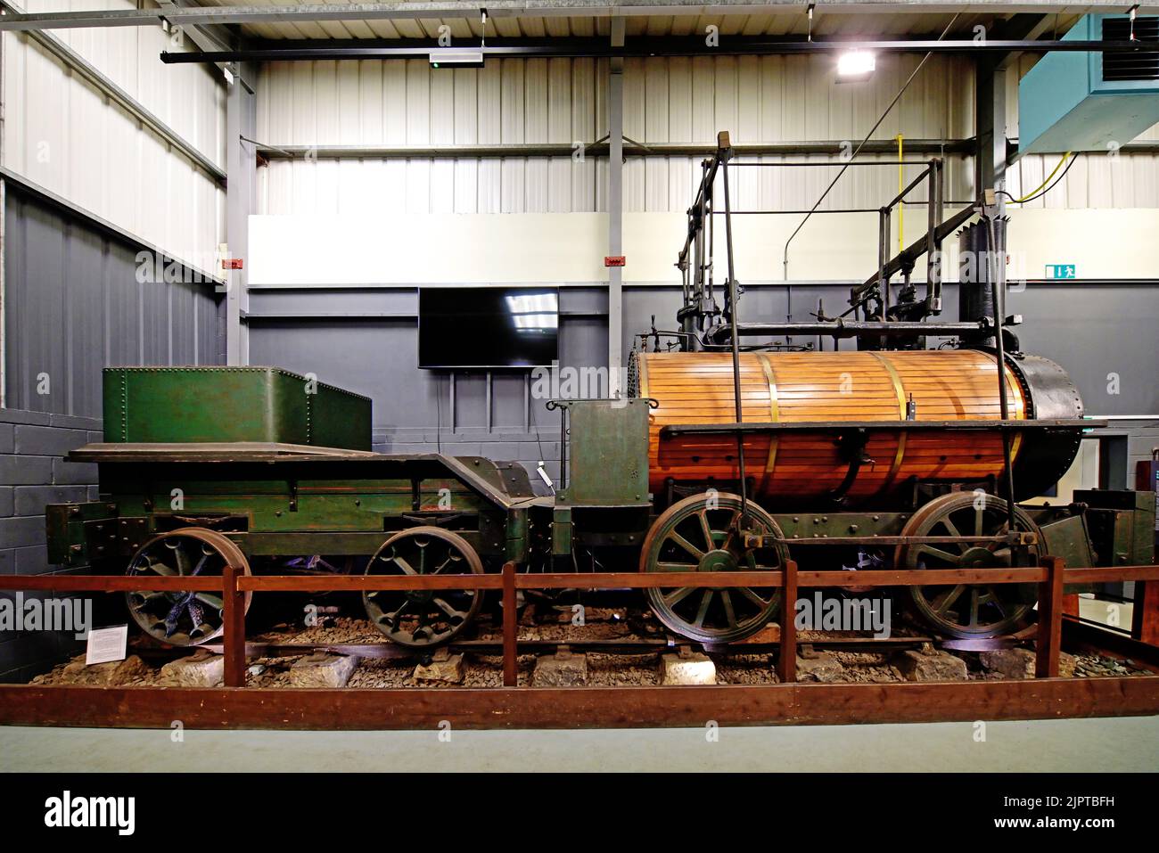 The George Stephenson steam engine Billy was fabricated and built at Killingworth Colliery West Moor workshops in around 1816 and used to haul wagons Stock Photo