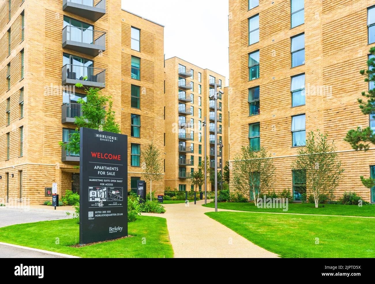 New apartment blocks built on the site of the old Horlicks Factory, a