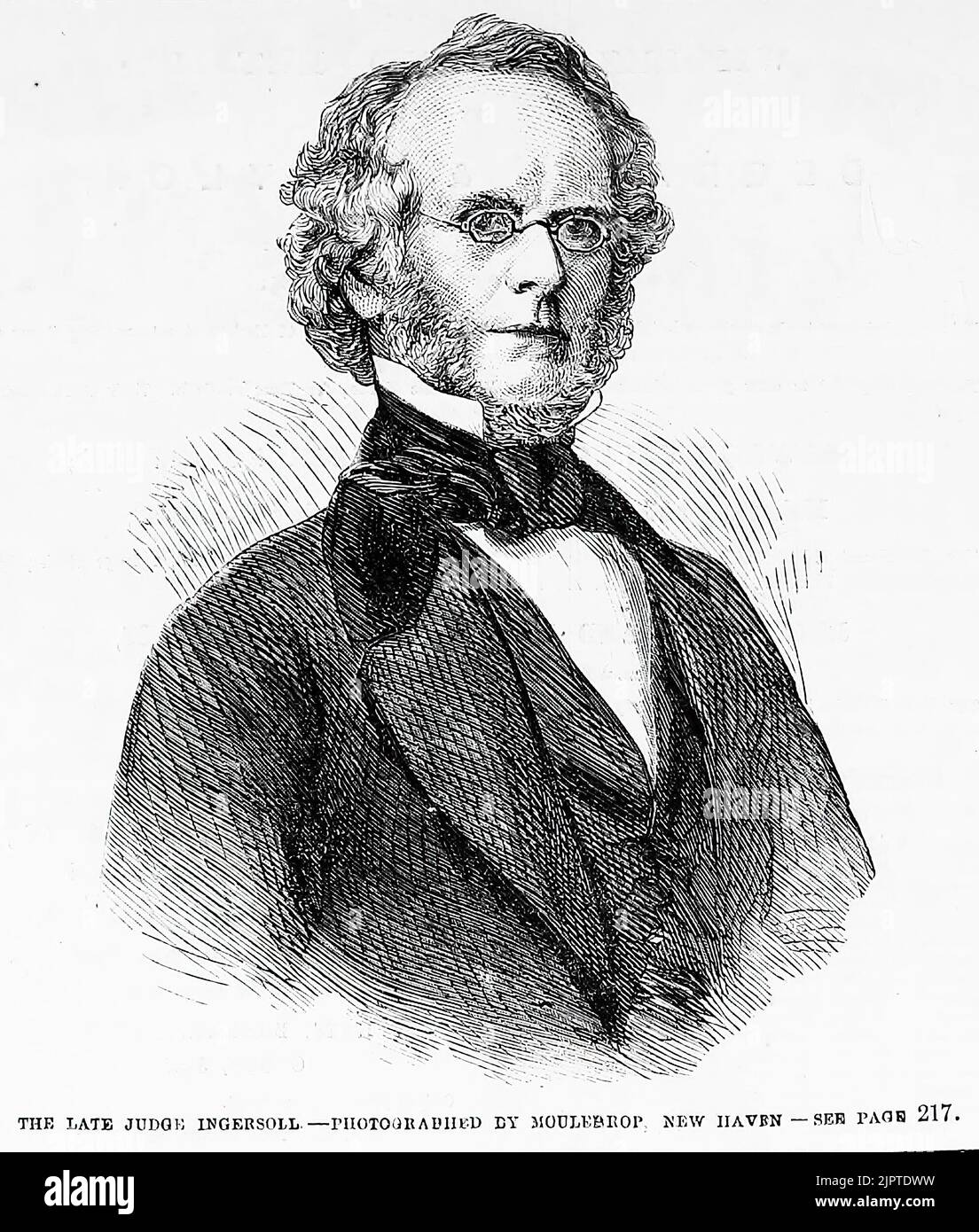 Portrait of the late Judge Charles Anthony Ingersoll (1860). 19th century illustration from Frank Leslie's Illustrated Newspaper Stock Photo