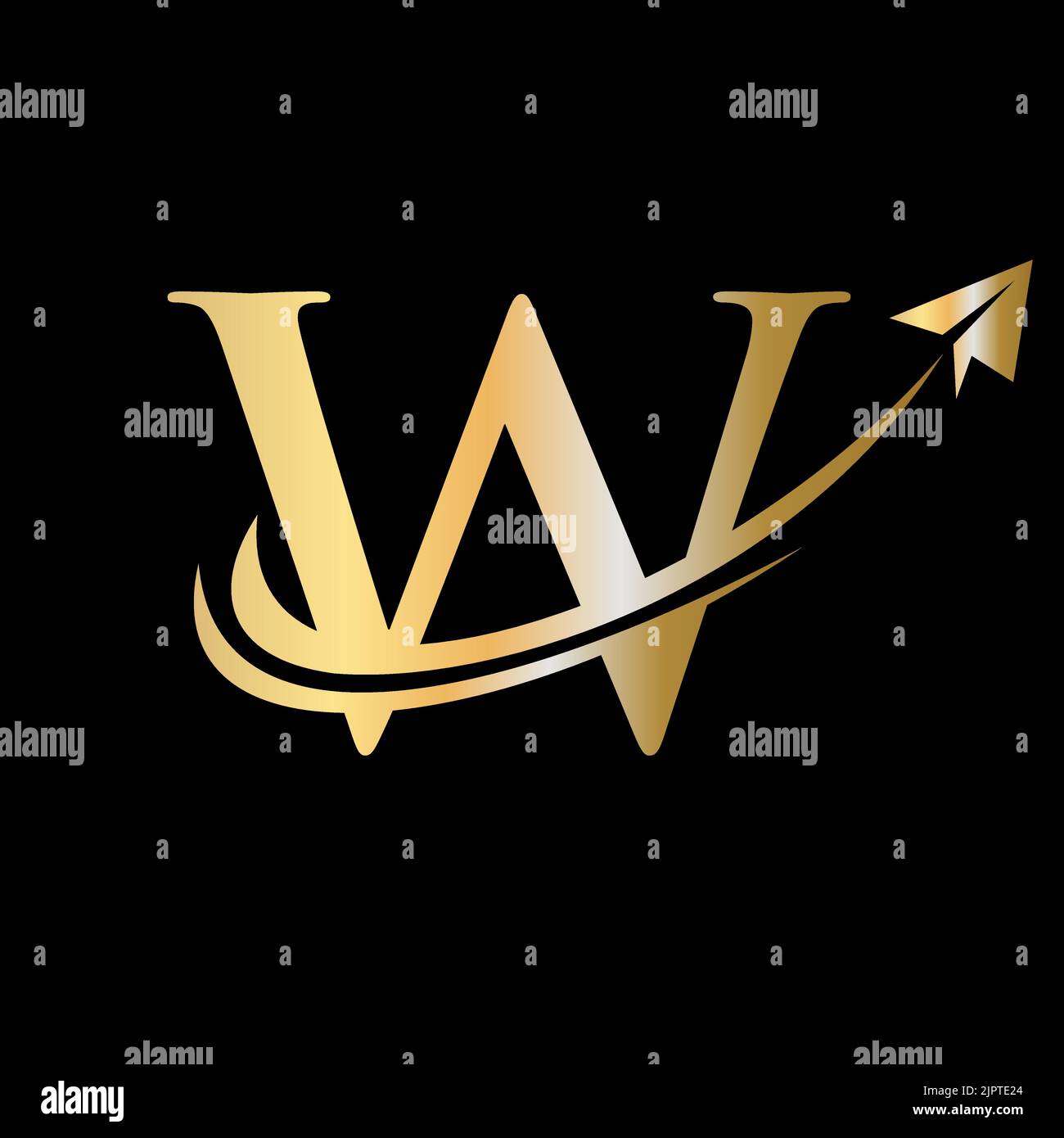 Letter W Travel Logo Vector Template. Initial Travel Logo on Letter W