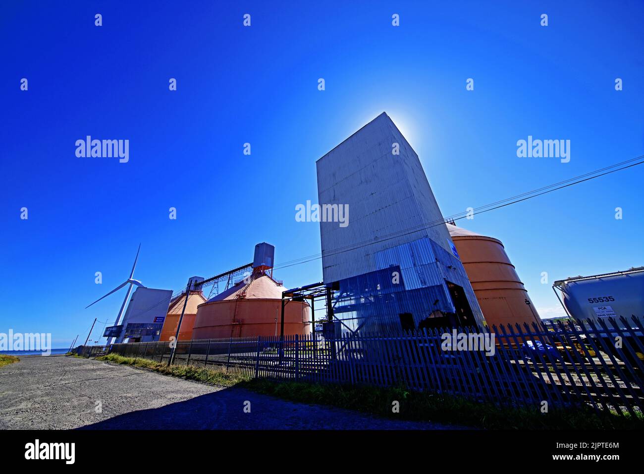 Cambois Blyth the Alumina Reclaim site which is reclaimed from aluminium salt slag a sustainable and economic alternative to bauxite it is processed a Stock Photo