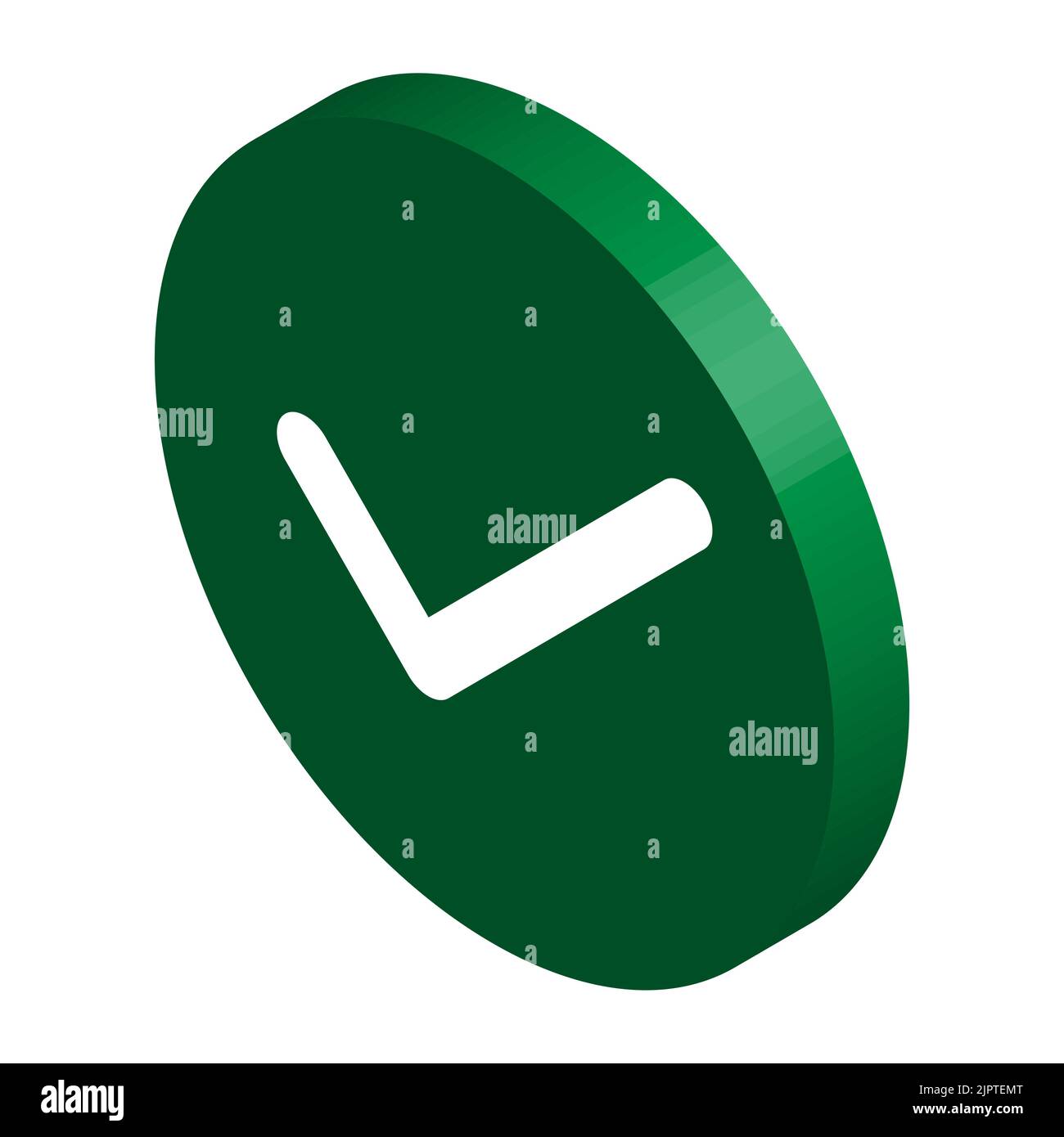 Check isometric mark, tick icon, succes - yes vector illustration ...