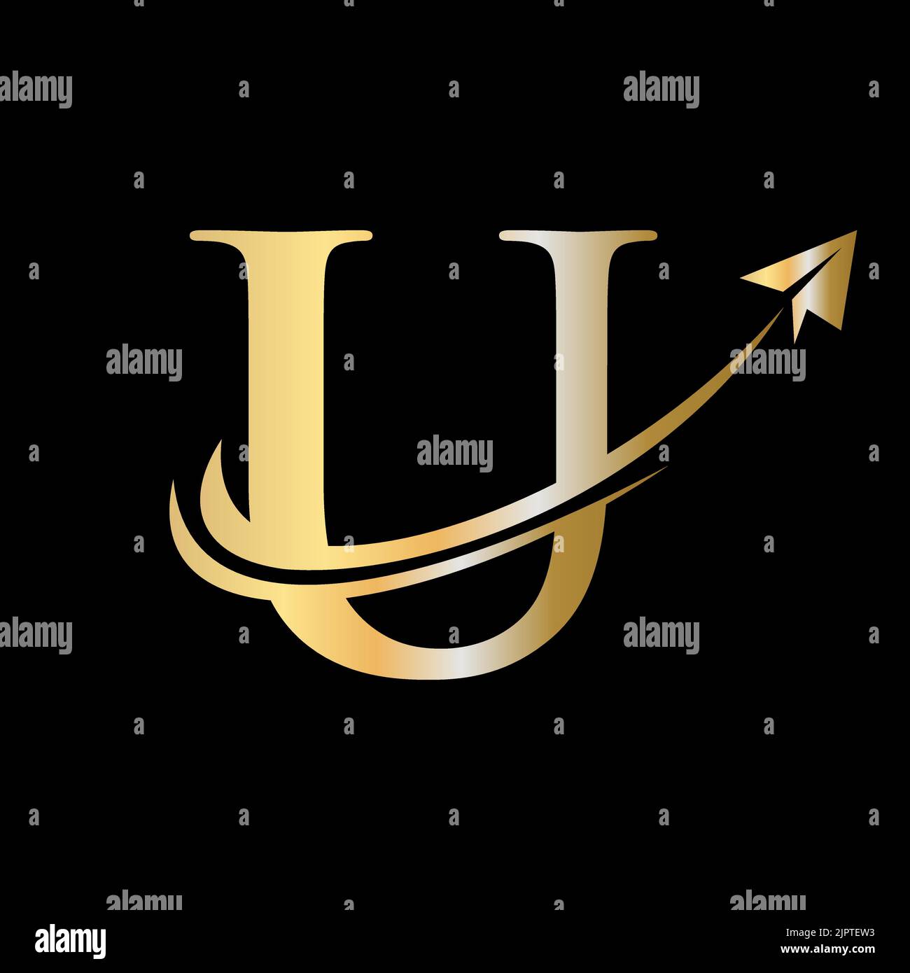 Letter U Travel Logo Vector Template. Initial Travel Logo on Letter U Symbol Concept Stock Vector