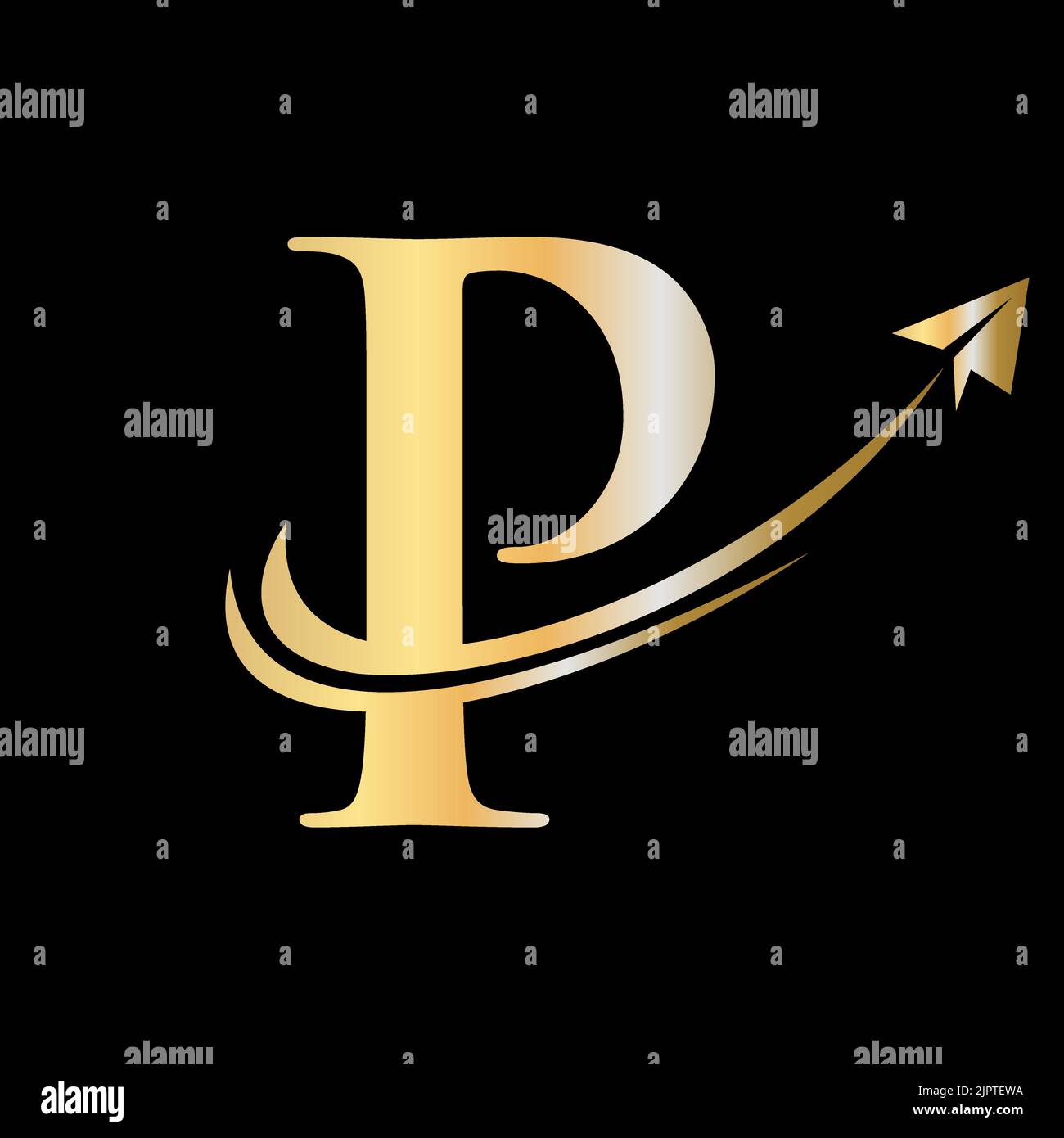 A golden letter P and S on a black background illustration Stock Vector  Image & Art - Alamy