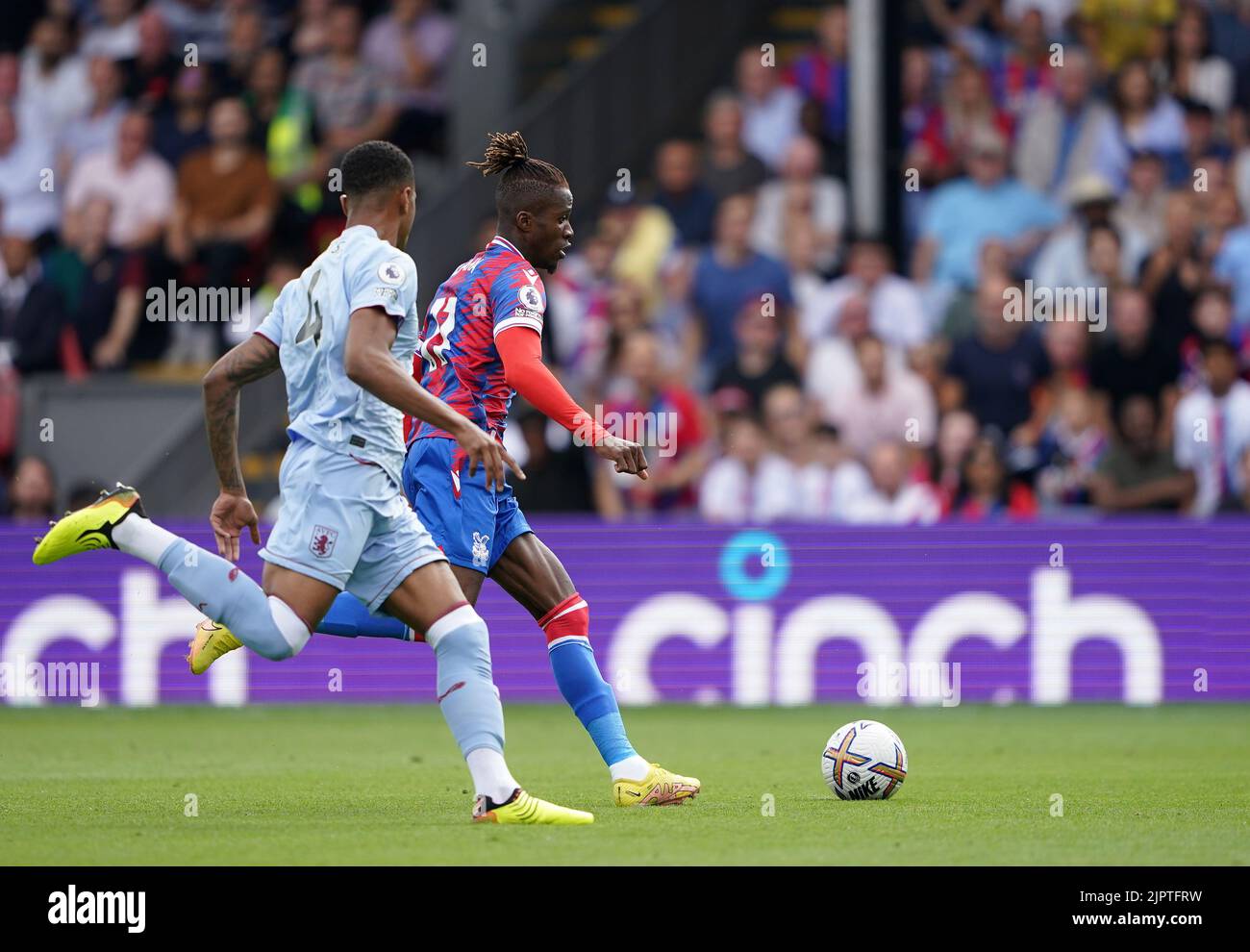 Crystal Palace's Wilfried Zaha (right) scores their side's first goal