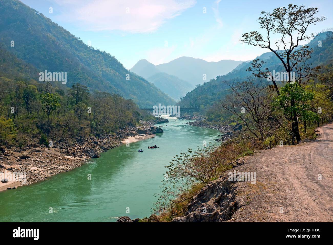 Ganga river in the Himalayas in India Asia Stock Photo