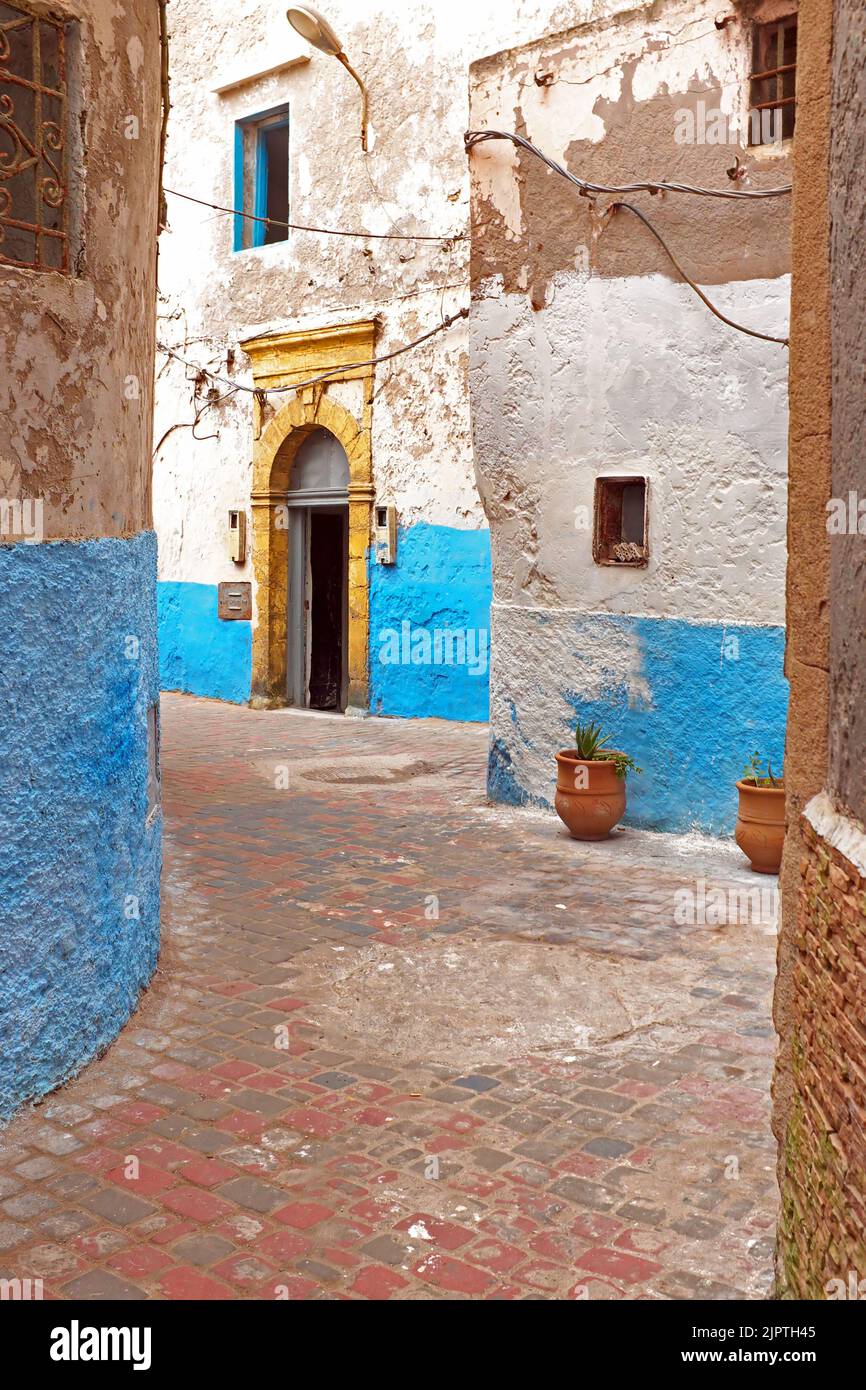 Typical old Maroccan street in Rabat Morocco Stock Photo