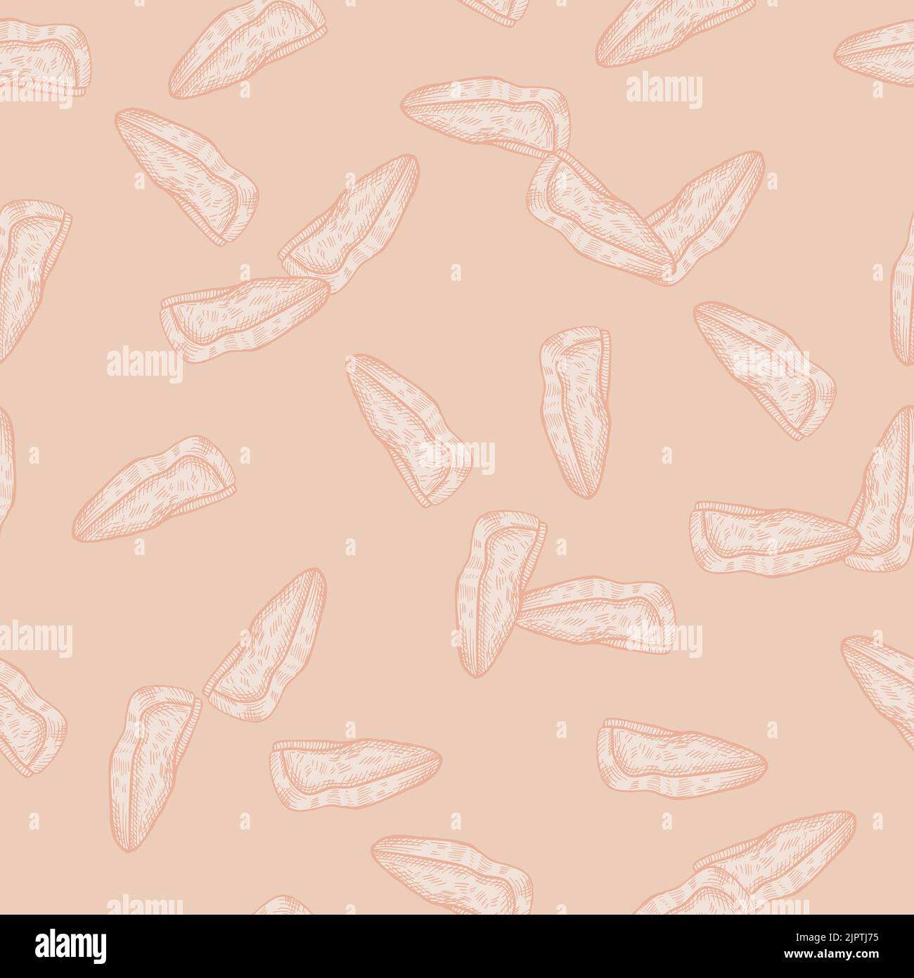 Beret engraved seamless pattern. Vintage headdress in hand drawn style. Sketch texture for fabric, wallpaper, textile, print, title, wrapping paper. V Stock Vector