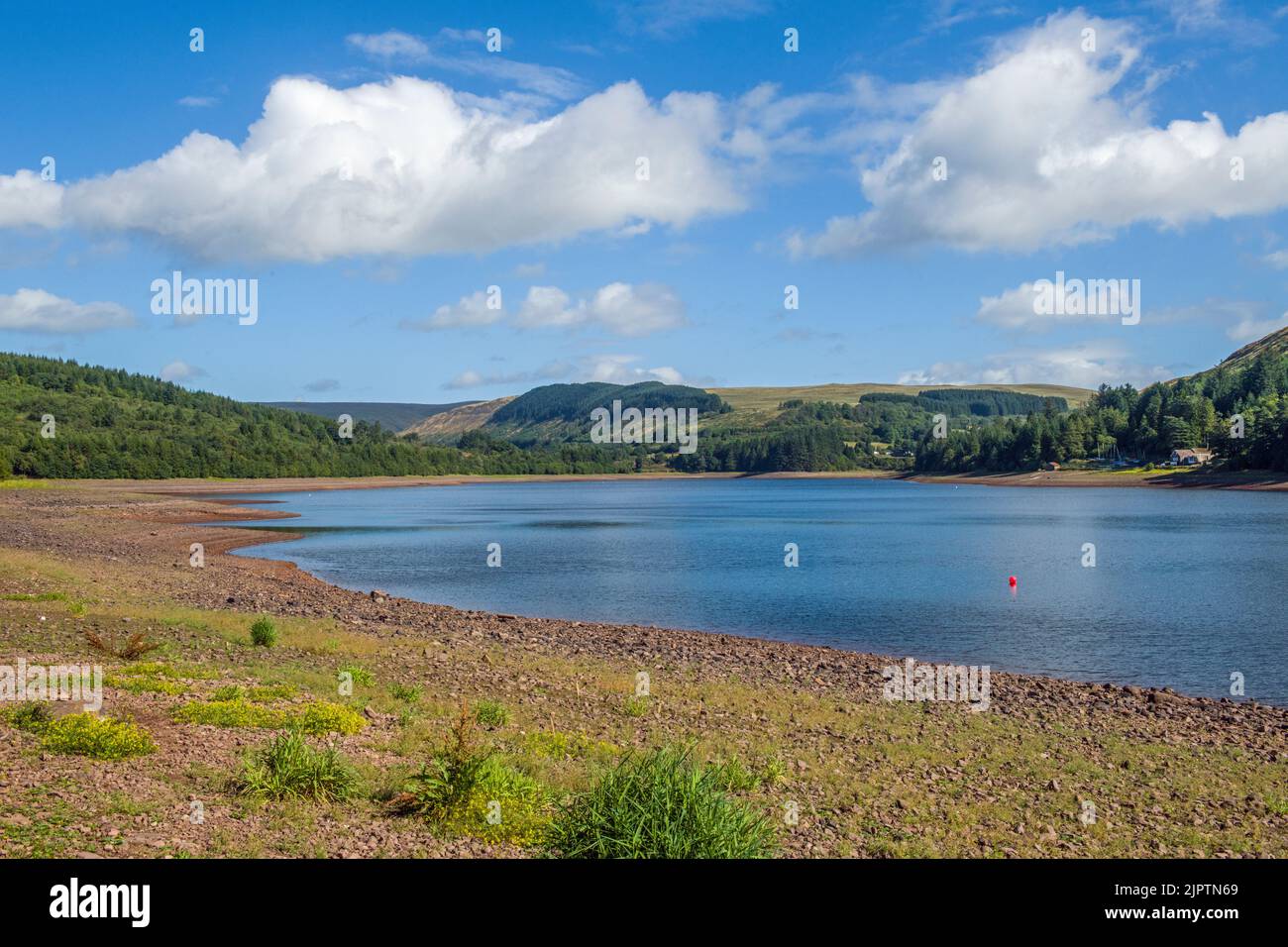 Pontsticill Reservoir in August in the Brecon Beacons National Park Stock Photo