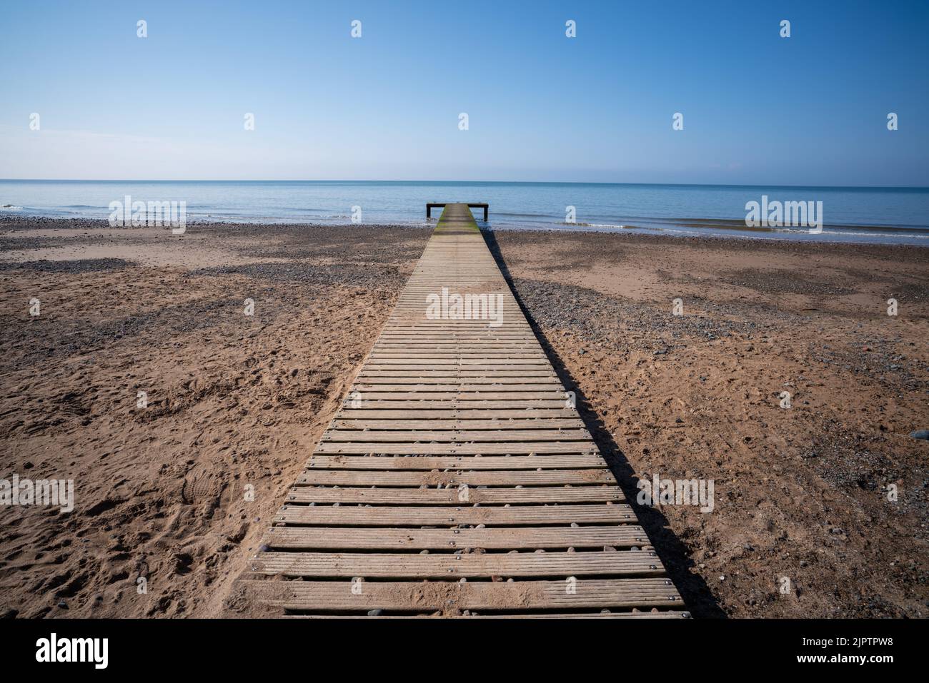 Mooring Jetty on Seascale Beach in Cumbria, England Stock Photo Alamy