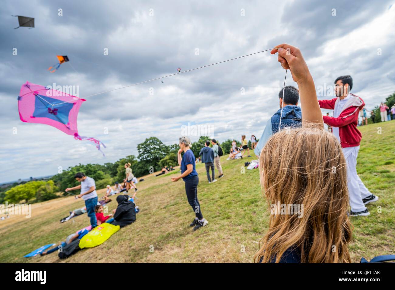 London, UK. 20th Aug, 2022. Flying the kites on Parliament Hill Fly