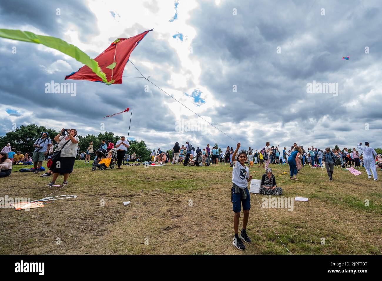 London, UK. 20th Aug, 2022. Flying the kites on Parliament Hill Fly